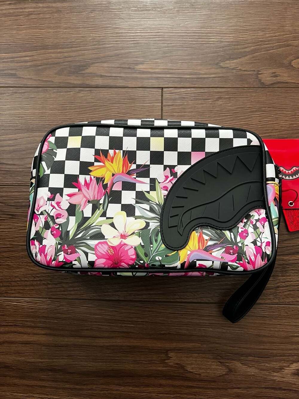 Sprayground Miami Fauna Toiletry Brick Floral Checkered Pouch